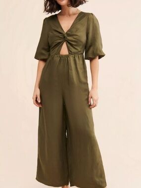 Anthropologie Olive Green Jumpsuit
